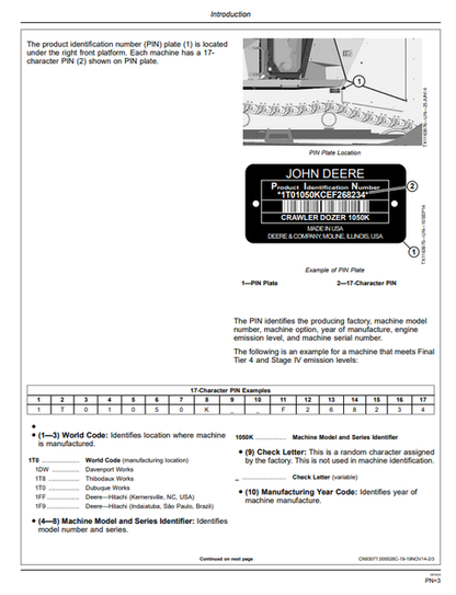 John Deere 1050K Crawler Dozer Operation & Maintenance Manual PDF