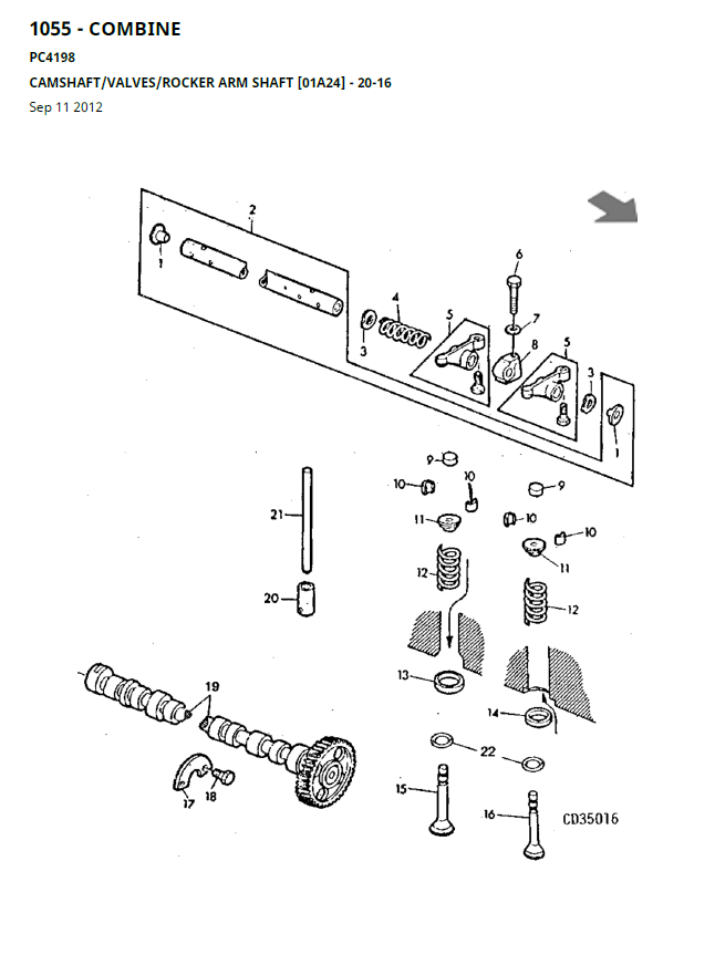 John Deere 1055 Combine Parts Catalog Manual PC4198 PDF