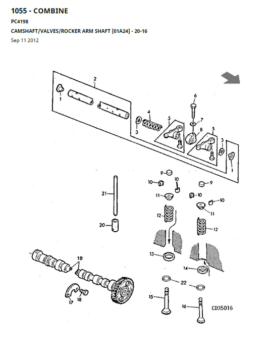 John Deere 1055 Combine Parts Catalog Manual PC4198 PDF