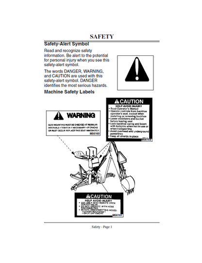 John Deere 10A Backhoe Operating & Maintenance Manual