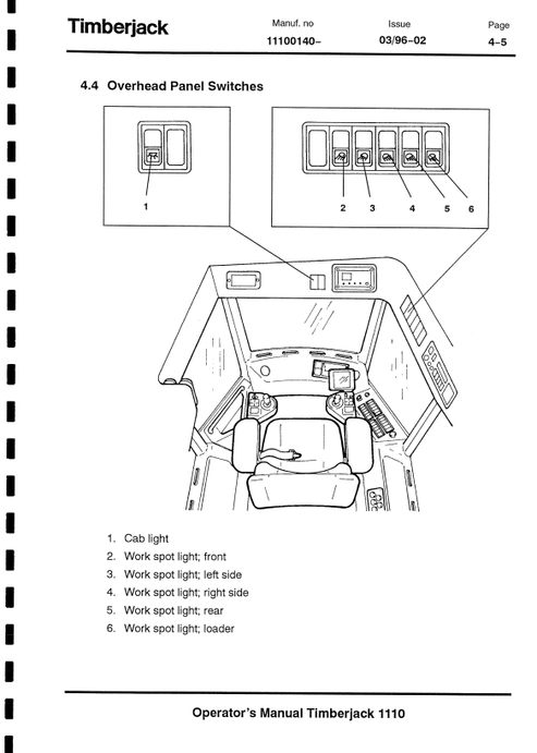 John Deere 1110A Forwarder Operator Guide F045786