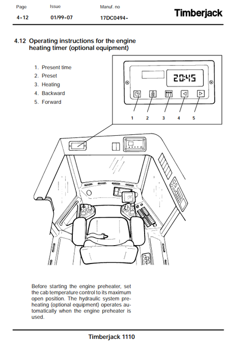 John Deere 1110A Forwarder Operator Guide F057197