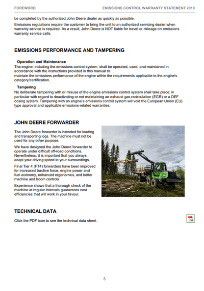 John Deere 1110G 1210G 1510G Rotating Leveling Cabin Manual PDF