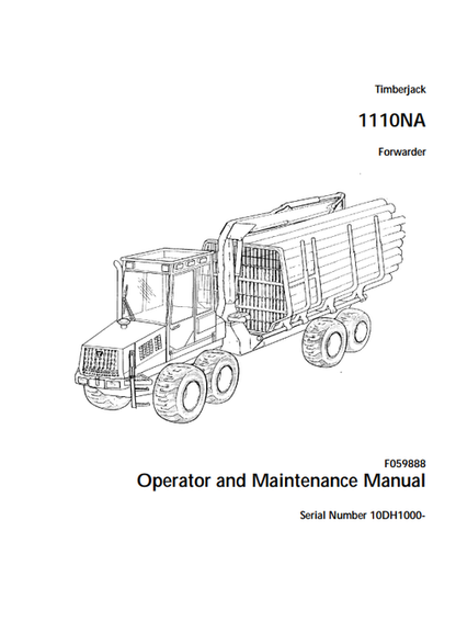 John Deere 1110NA Forestry Forwarder Operator Manual PDF