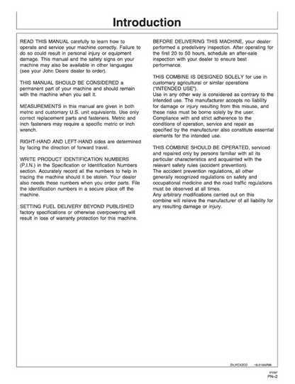 John Deere 1170 Combine Operator Manual OMZ92467 PDF
