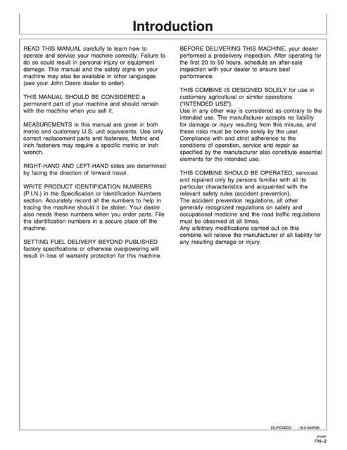 John Deere 1170 Combine Operator Manual OMZ92467 PDF
