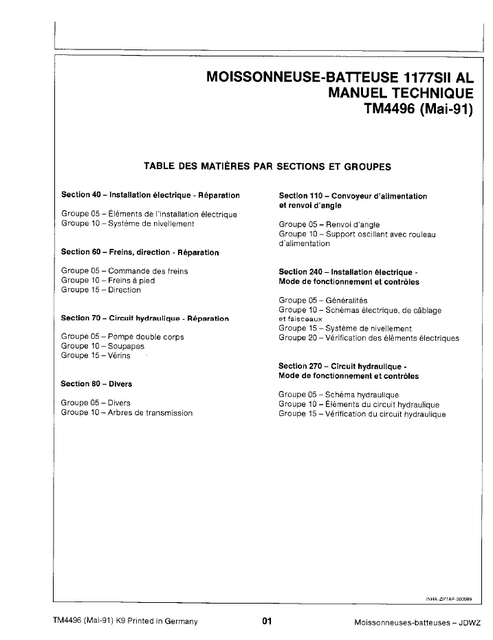 John Deere 1177SI AI Combine Harvester Service Repair Manual