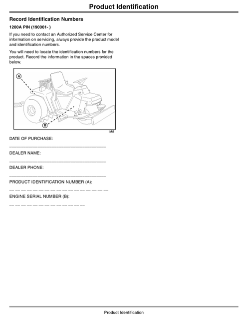 John Deere 1200A Bunker Rake Operating & Maintenance Manual
