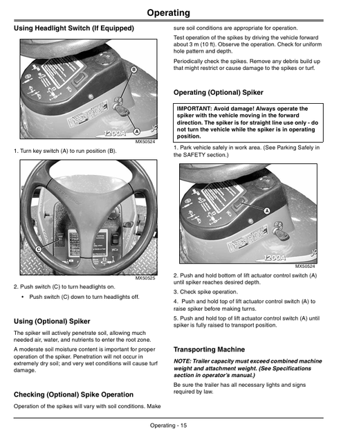 John Deere 1200A Bunker Rake Operator Guide OMTCU30901 PDF