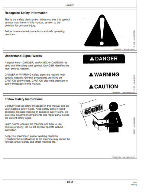 John Deere 120 Excavator Operating Manual OMT185534