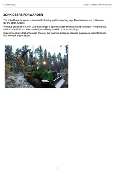 John Deere 1210E 1510E T2 Build On IT4 Operator Instruction Manual