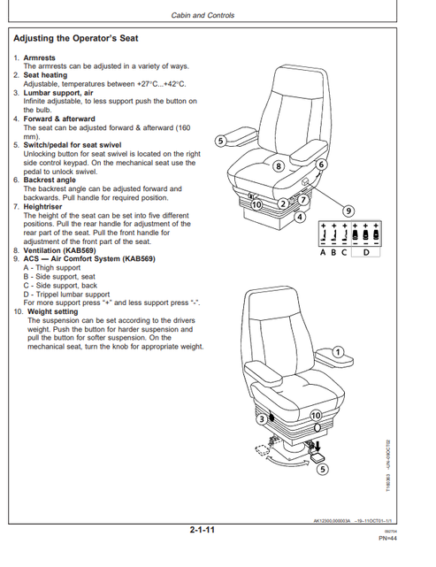 John Deere 1270D Harvester Operating Manual OMF066998