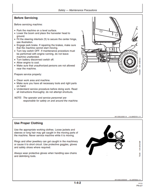 John Deere 1270D Harvester Operation & Maintenance Manual PDF