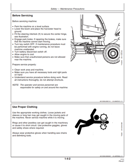 John Deere 1270D Harvester Operation & Maintenance Manual PDF