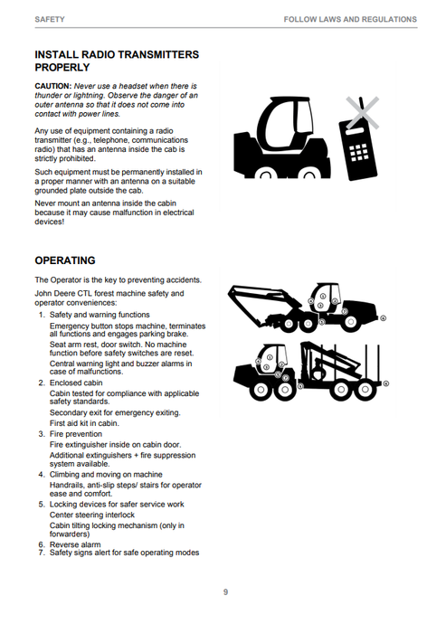 John Deere 1270E CTL Forestry Harvester Operator Guide PDF