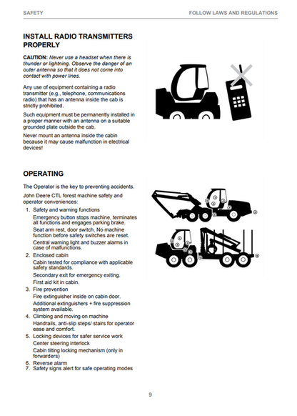 John Deere 1270E CTL Forestry Harvester Operator Guide PDF