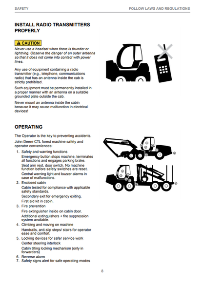 John Deere 1270E Harvester Operation & Maintenance Manual F674311