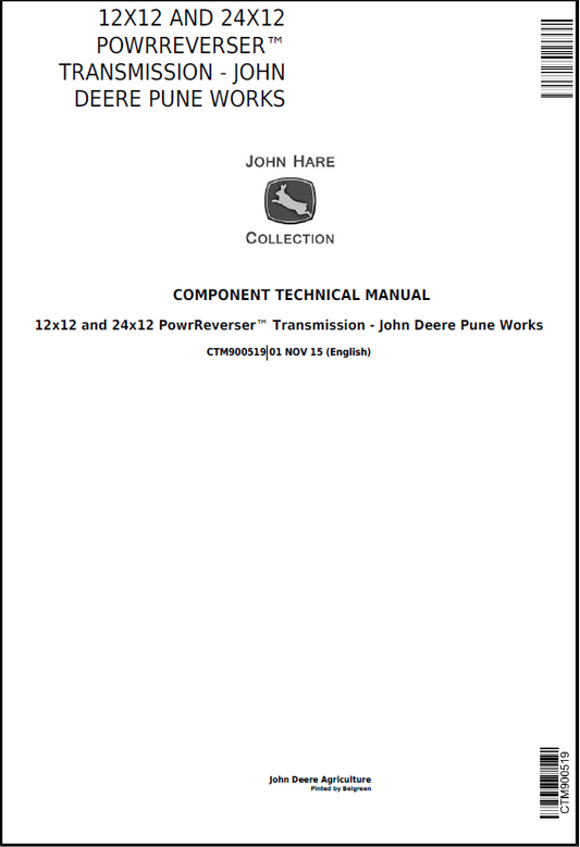 John Deere 12x12 and 24x12 TRANSMISSION Technical Manual CTM900519