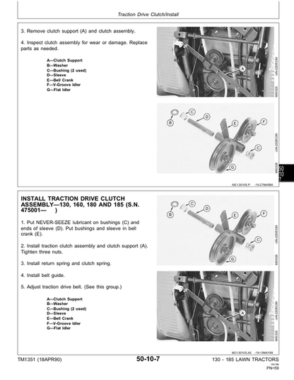 John Deere 130 160 165 175 180 185 Service & Repair Manual TM1351
