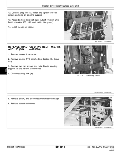 John Deere 130 160 165 175 180 185 Technical Manual TM1351 PDF