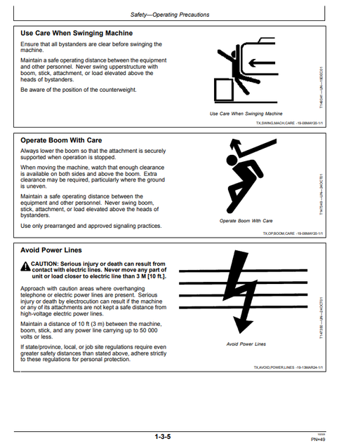John Deere 130 P Excavator User & Operator Guide OMT499729X019