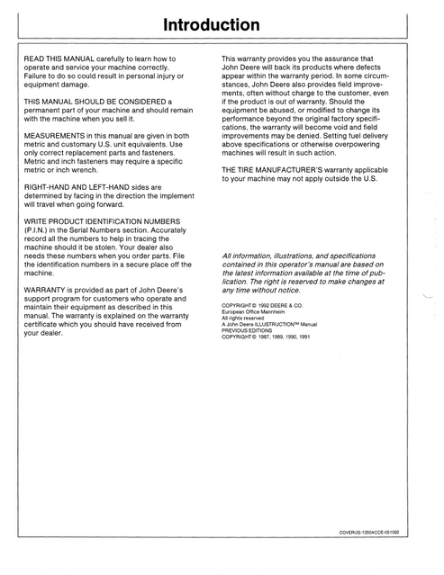 John Deere 1350-1470 Mower-Conditioner Operating Manual PDF
