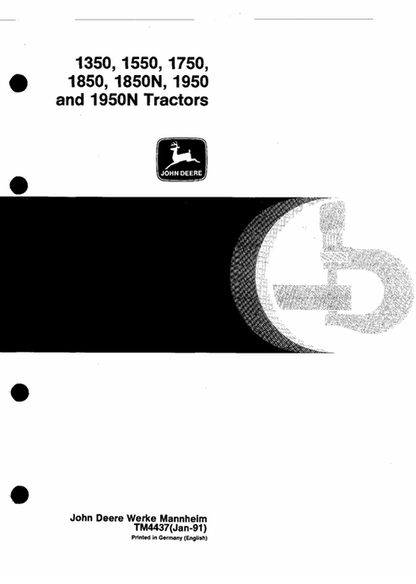 John Deere 1350-1950 Series Tractor Repair Manual TM4437