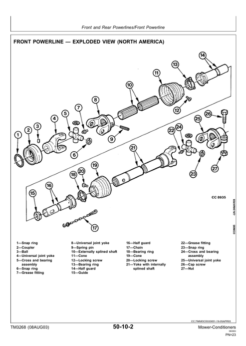 John Deere 1350–1470 Mower-Conditioner Technical Workshop Manual