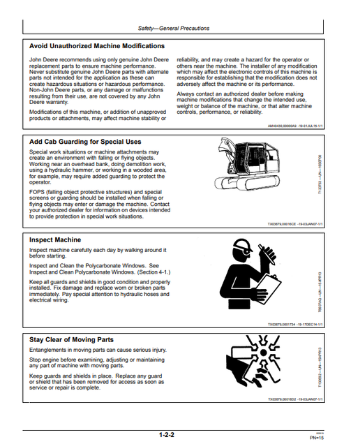John Deere 135C & 225C RTS Excavator Operation Manual PDF