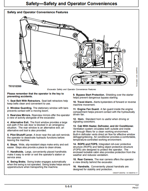 John Deere 135G Excavator Operation Manual OMT382334X19