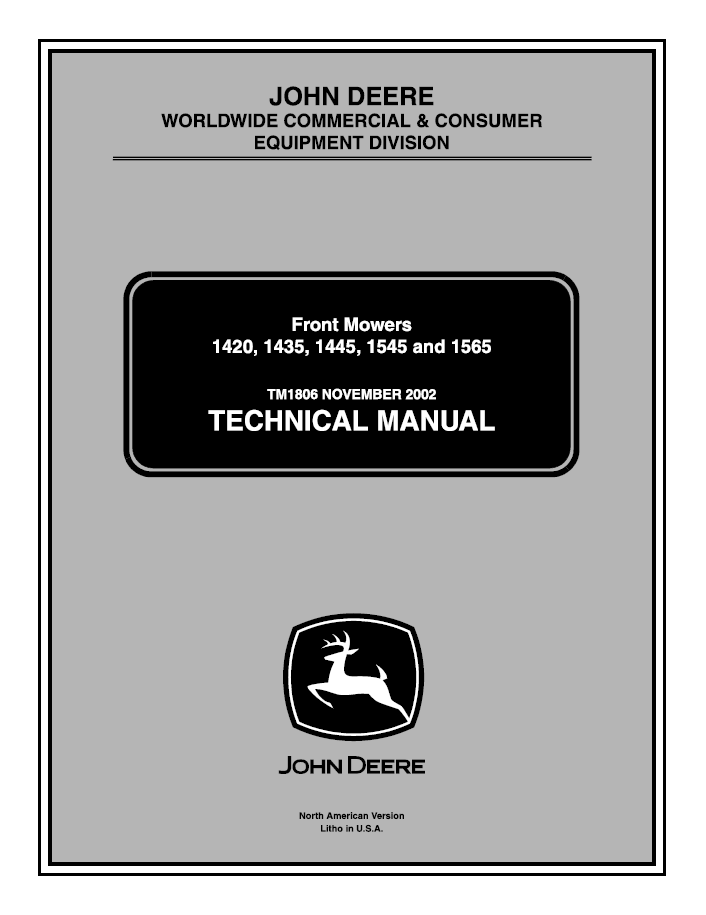 John Deere 1420, 1435, 1445, 1545, 1565 Technical Manual TM1806 PDF