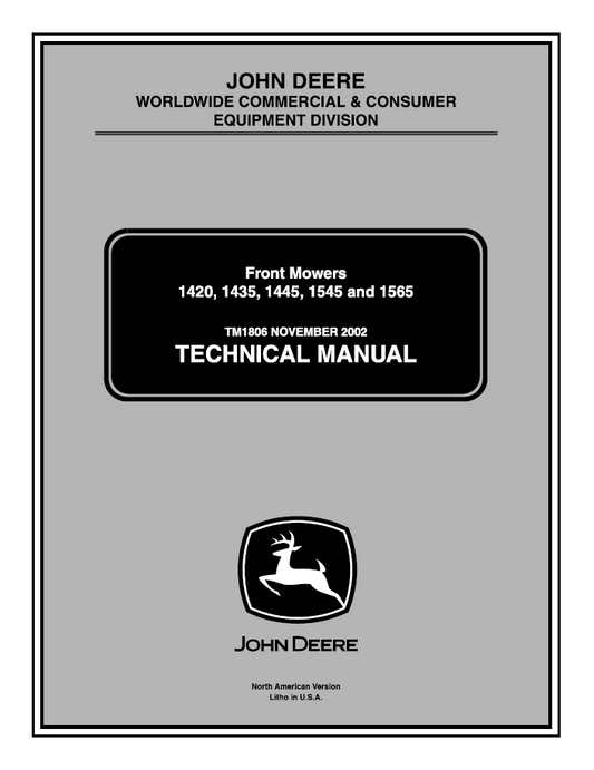 John Deere 1420, 1435, 1445, 1545, 1565 Technical Manual TM1806 PDF