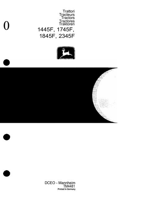 John Deere 1445F 1745F 1845F 2345F Tractor Technical Manual