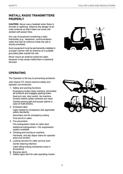 John Deere 1470G Final Tier 4 Forestry Harvester Operator Guide