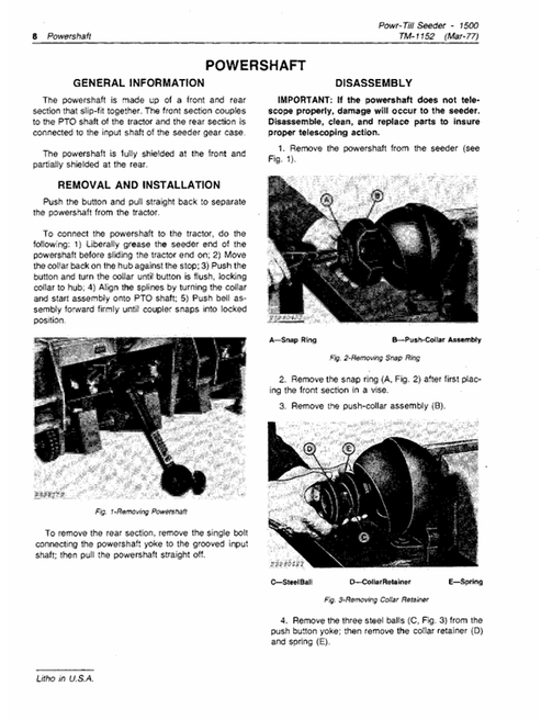 John Deere 1500 Powr-Till Agricultural Seeder Technical Manual PDF