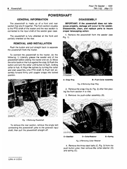 John Deere 1500 Powr-Till Agricultural Seeder Technical Manual PDF