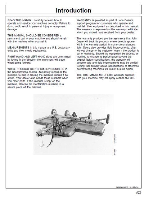 John Deere 1508 Rotary Cutter Manual OMW38950 – Digital PDF