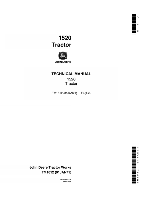 John Deere 1520 Tractor Technical Manual TM1012 PDF