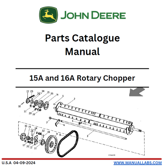 John Deere 15A and 16A Rotary Chopper Parts Catalogue Manual PDF
