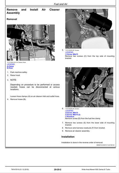 John Deere 1600 Turbo Wide Area Mower Technical Manual PDF