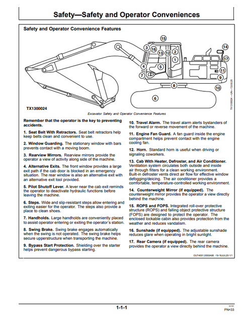 John Deere 160GLC 180GLC Excavator Operation & Maintenance Manual