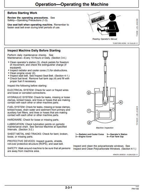 John Deere 160 P Excavator Operation Manual PDF OMT499737X019