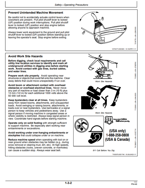 John Deere 160 P Excavator User & Operator Guide OMT499734X019