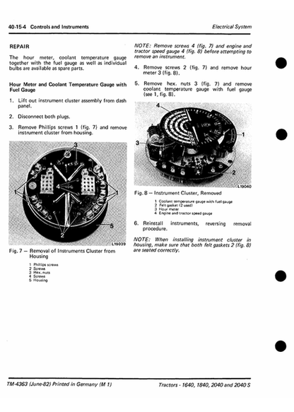 John Deere 1640 1840 2040 2040S Workshop Technical Manual TM4363