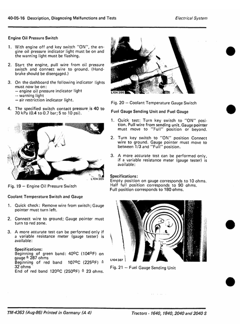 John Deere 1640–2040S Tractor Service & Repair Technical Manual