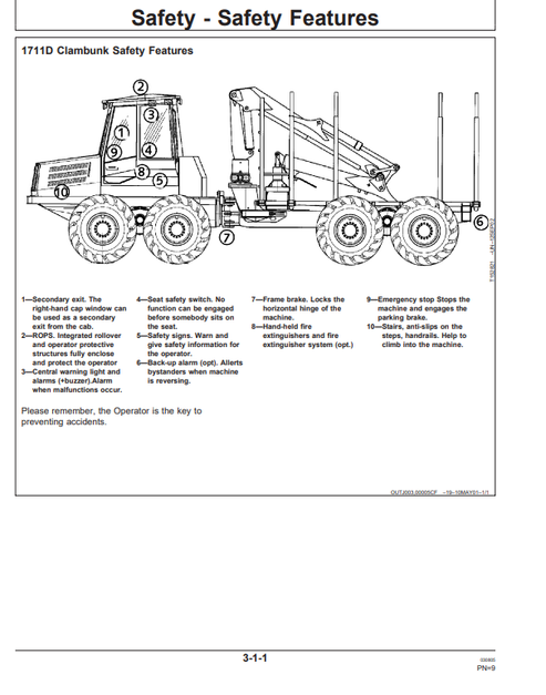 John Deere 1711D Forestry Clambunk Operator Manual
