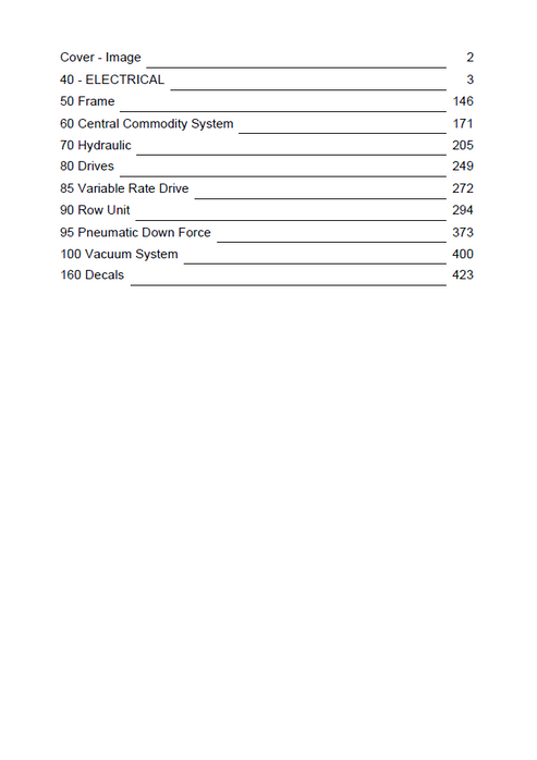 John Deere 1725 CCS Twin Row Planter Parts Manual PDF