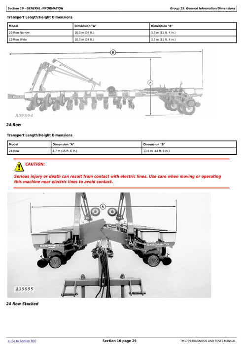 John Deere 1770 12RW-36 12RW-38 Planter Diagnosis Manual TM1709
