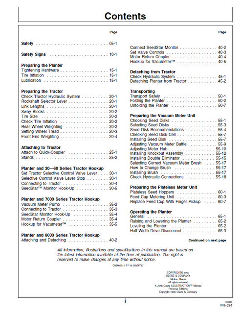 John Deere 1770 MAXEMERGE Plus Drawn Planter Manual OMA60115 PDF