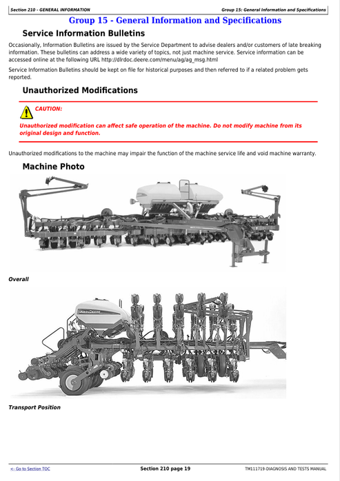 John Deere 1790 Planter Frame Diagnostic & Repair Manual PDF
